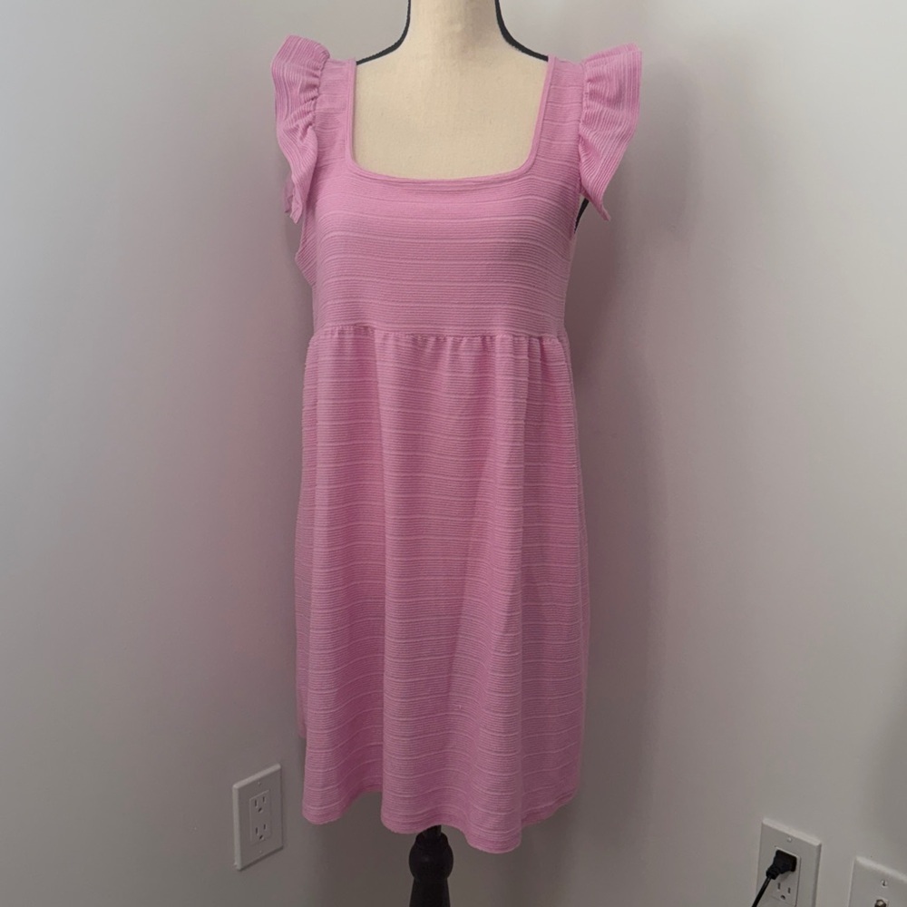Anthropologie Caution To The Wind Pink Sleeveless Babydoll Dress. Sz M